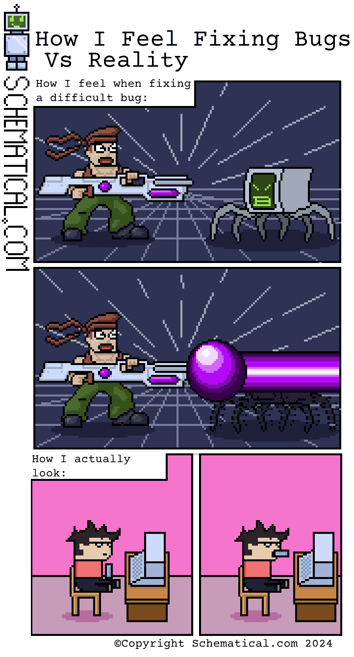 How I feel fixing an impossible bug vs reality